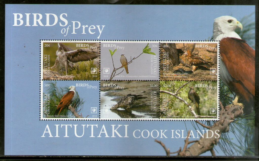 Aitutaki 2018 Birds of Prey Eagle Wildlife Sheetlet MNH # 9182