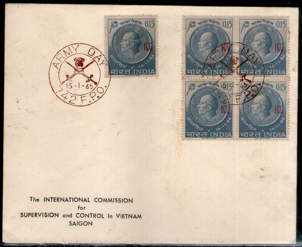 India 1965 UN Force in Vietnam O/p ICC FPO 742/743/74? 3 FDCs # 9202