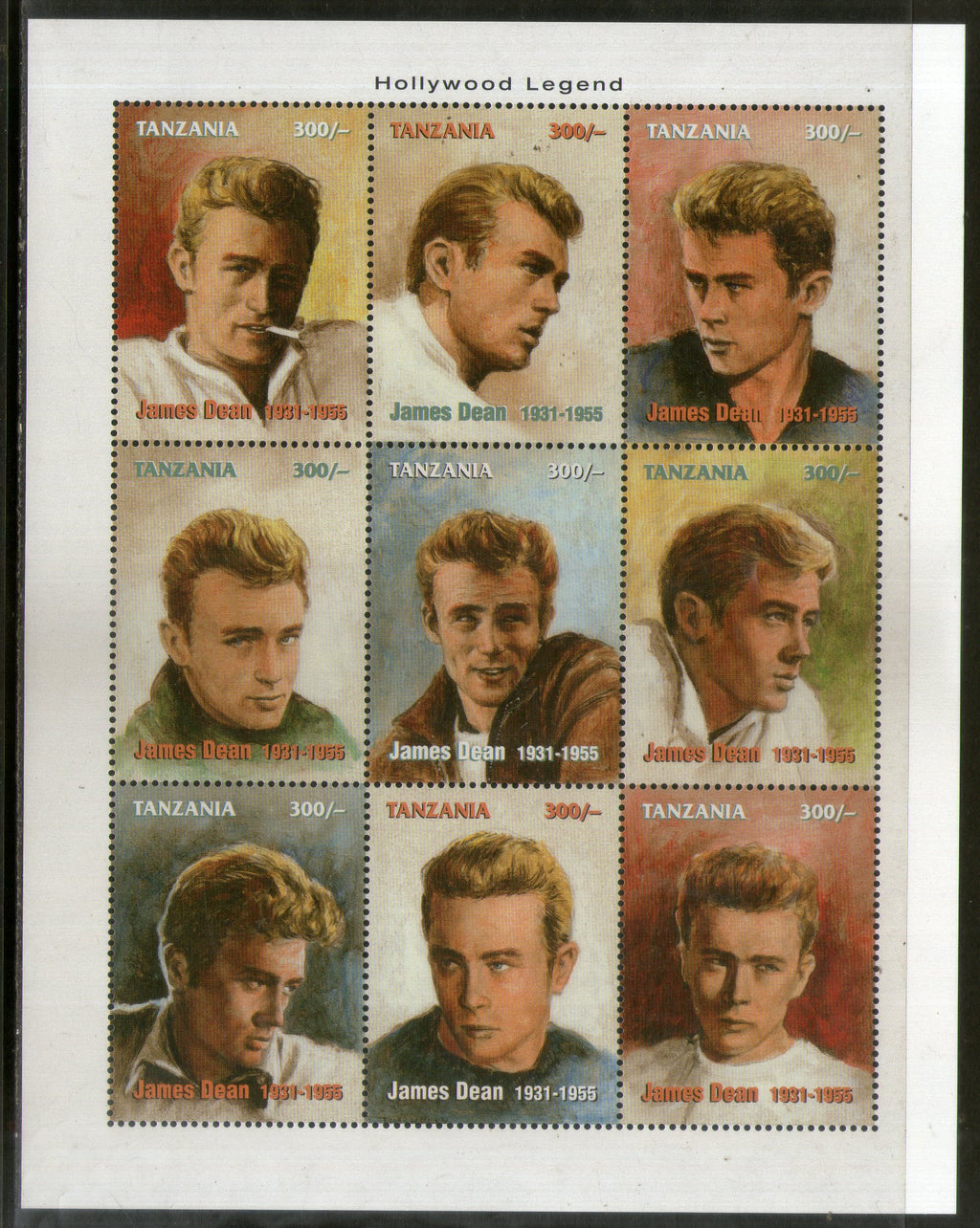 Tanzania 1996 James Dean Hollywood Actor Sheetlet MNH # 9205