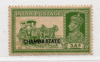 India Chamba State 1938 3As Bulluck Cart Mail Sc 76 MH # 920