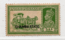 India Chamba State 1938 3As Bulluck Cart Mail Sc 76 MH # 920
