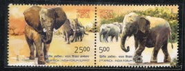 India 2011 Africa India Forum Summit Elephant Wildlife Animal Setenant Phila-2703a MNH # 921