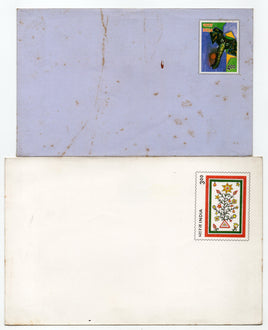 India 2 Diff. Greeting Envelopes Flowers Elephant without Card # 9222