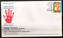 India 2007 Autism - The Future Defined Handicap Disabled Braille Special Cover # 9274