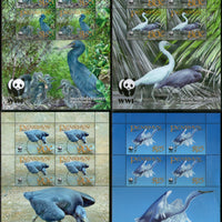 Penrhyn 2008 WWF Pacific Reef-Egret Birds Wildlife Sc 468-71 Sheetlets MNH # 9364