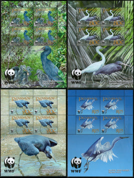 Penrhyn 2008 WWF Pacific Reef-Egret Birds Wildlife Sc 468-71 Sheetlets MNH # 9364