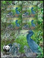 Penrhyn 2008 WWF Pacific Reef-Egret Birds Wildlife Sc 468-71 Sheetlets MNH # 9364