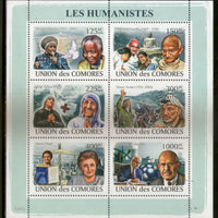 Comoros Rep. 2008 Mahatma Gandhi of India Mother Teresa Mandela Sheetlet MNH # 9534