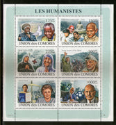 Comoros Rep. 2008 Mahatma Gandhi of India Mother Teresa Mandela Sheetlet MNH # 9534
