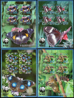 Aitutaki 2008 WWF Blue Moon Butterflies Insect Wildlife Sc 539-42 Sheetlets MNH # 9538