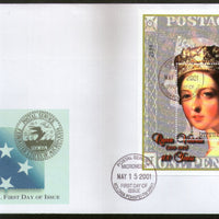 Micronesia 2001 Queen Victoria Penny Black Stamp on Stamp Sc 444 M/s FDC # 9566
