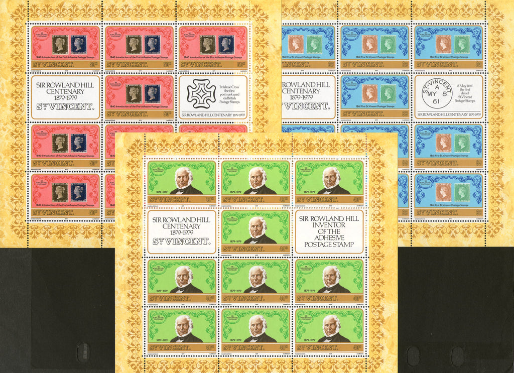 St. Vincent 1979 Rowland Hill Stamp on Stamp Sheetlets MNH # 9609