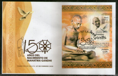 Peru  2019 Mahatma Gandhi of India 150th Birth Anniversary M/s on FDC # 9681