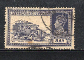 India 1936 8As King George VI Perfin Phila-254 Used Stamp # 97