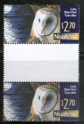 Niuafo’ou Tonga 2018 Lulu Barn Owls Birds of Prey Wildlife Gutter Pair MNH # 985