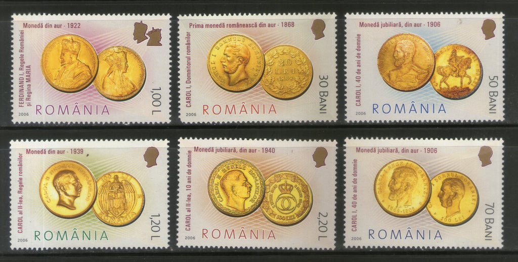 Romania 2006 Gold Coins Sc 4788-93 MNH # 992