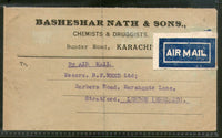 India 1935 KG V Air Mail Stamp on Cover Karachi G.P.O to England # 1451-14