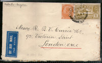 India 1934 KG V Air Mail Stamp on Cover Calcutta G.P.O to England # 1451-16