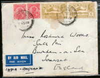 India 1935 KG V Air Mail Stamp on Cover Lahore Pakistan to England # 1451-27