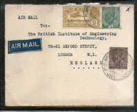 India 1934 KG V Air Mail Stamp on Cover Camp P.O to England # 1451-30