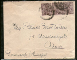 India 1924 KG V 1An x3 Stamps on Cover Kodaikenal to Odense Denmark # 1452-13