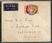 Inde 1936 KG V Multi Affranchissement Enveloppe Raniganj vers l'Angleterre # 1452-19