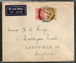 India 1936 KG V Multi Franked Cover Raniganj to England # 1452-19