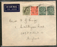 India 1937 KG V Multi Franked Cover Raniganj to England # 1452-20