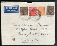 India 1936 KG V Multi Franked Cover Kirkee to England # 1452-09