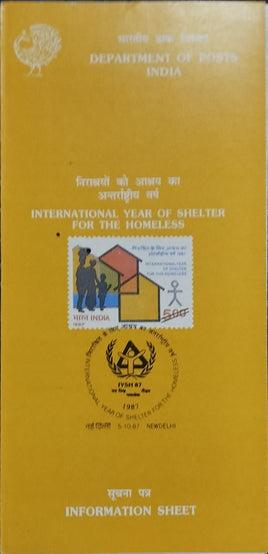 India 1987 International Year of Shelter for the Homeless Phila-1092 Blank Folder