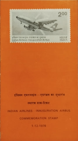 India 1976 Indian Airlines Airbus Service Phila-708 Blank Folder