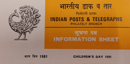 India 1981 National Children'a Day Painting Phila-872 Cancelled Folder