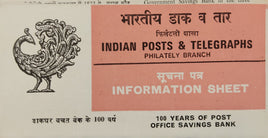 India 1982 Post Office Saving Phila-903 Blank Folder