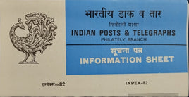 India 1982 INPEX Stamp on Stamp Railway Flag Phila-917-18 Blank Folder