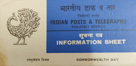 India 1983 Commonwealth Day Mahabalipuram Gomukh Temple Phila-925-26 Blank Folder