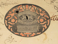 India Fiscal 6 Rs.8As Congreve Stamp Paper Type 13 Die-38 Coat of Arms # B030