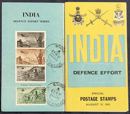 India 1963 Defence Campaign Military Phila-384-85 Cancelled Folder