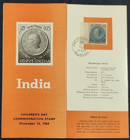 India 1964 National Children's Day Jawaharlal Nehru Phila-408 Significant Place Allahabad  Cancelled Folder