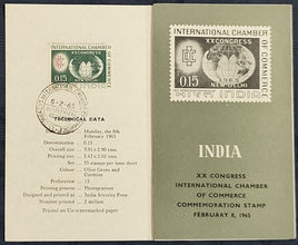 India 1965 Int. Chamber of Commerce Congress Phila-413 Vigyan Bhawan Cancelled Folder