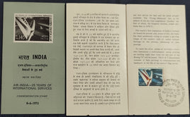 India 1973 Air India's Int. Services Phila-578 Kanpur Cancelled Folder