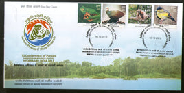 India 2012 Convention on Biological Diversity Bird Frog Monkey Phila-2783a Setenant FDC