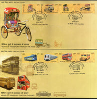 India 2017 Means of Transport Through the Ages Vintage Car Metro Phila-3233 Mix Sheetet FDCs