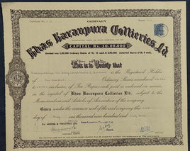 India 1963's Khas Karanpura Collieries Ltd. Mine Share Certificate Revenue # FB1