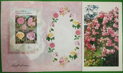 India 2007 Fragrance of Roses Long Presentation Pack with MNH M/s inside # GK11