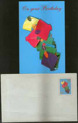India 2002 On Your Birthday Greeting Card with Envelope MINT # 194