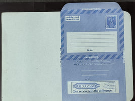 India 1977 20p Ashokan Inland Letter Card with Crown TV Advertisement ILC MINT # 46