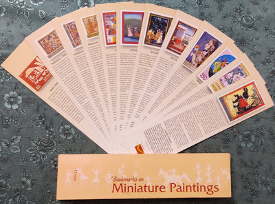India Post Miniature Paintings Stamp Printed Set of 12 Bookmarks