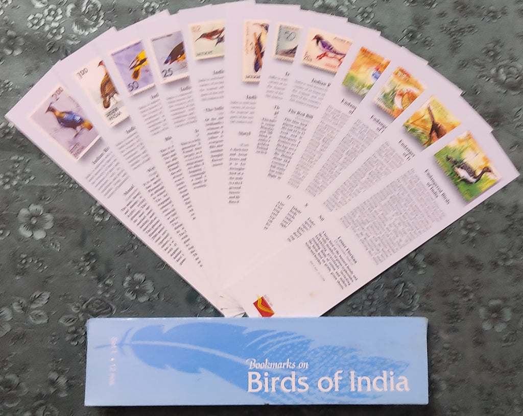 India Post Birds Stamp Printed Set of 12 Bookmarks Set-1