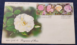 India 2007 Fragrance of Roses Flowers Tree Plant Flora Setenant Strip Phila-2248 FDC