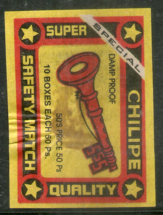 India CHILIPE Brand Safety Match Box Label # MBL127